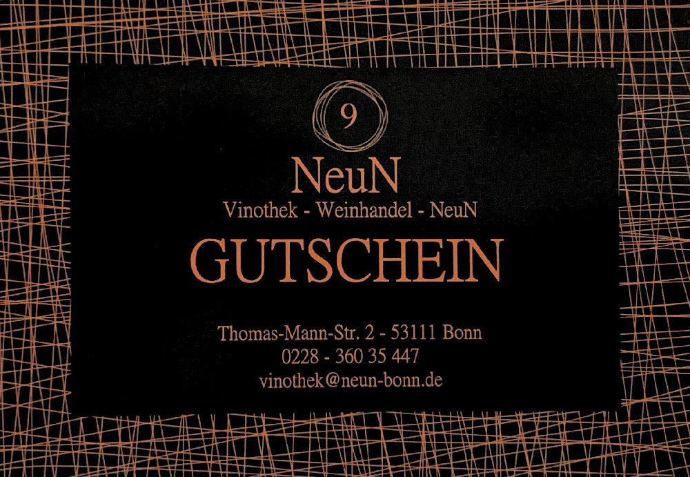 NeuN Vinothek Weinhandel Bonn Gutschein f&uuml;r Wein und Genuss